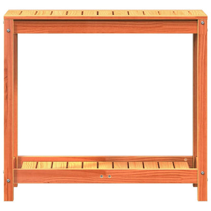 vidaXL Potting Table with Shelf Wax Brown 82.5x35x75 cm Solid Wood Pine