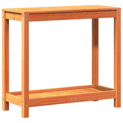 vidaXL Potting Table with Shelf Wax Brown 82.5x35x75 cm Solid Wood Pine