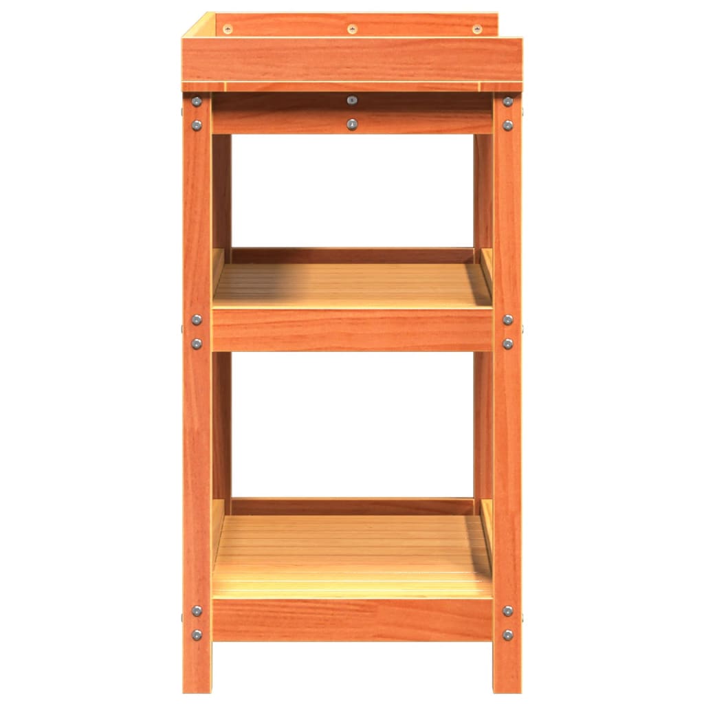 vidaXL Potting Table with Shelves Brown 82,5x45x86,5 cm Solid Wood Pine