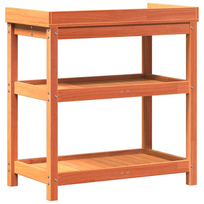 vidaXL Potting Table with Shelves Brown 82,5x45x86,5 cm Solid Wood Pine