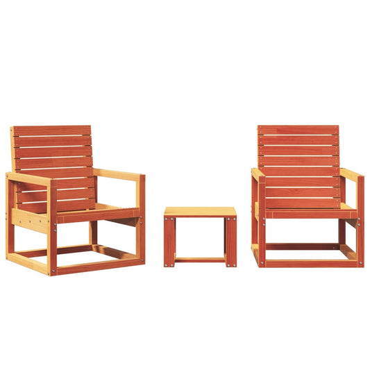 vidaXL Garden Lounge Set | Wax brown | Solid pine wood | 3 Piece Set | Durable