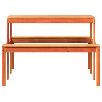 vidaXL Picnic Table Wax Brown 110x134x75 cm Solid Wood Pine