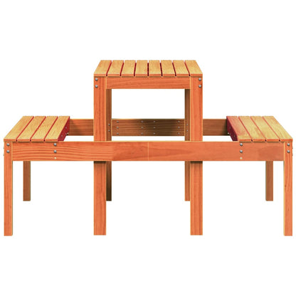 vidaXL Picnic Table Wax Brown 110x134x75 cm Solid Wood Pine