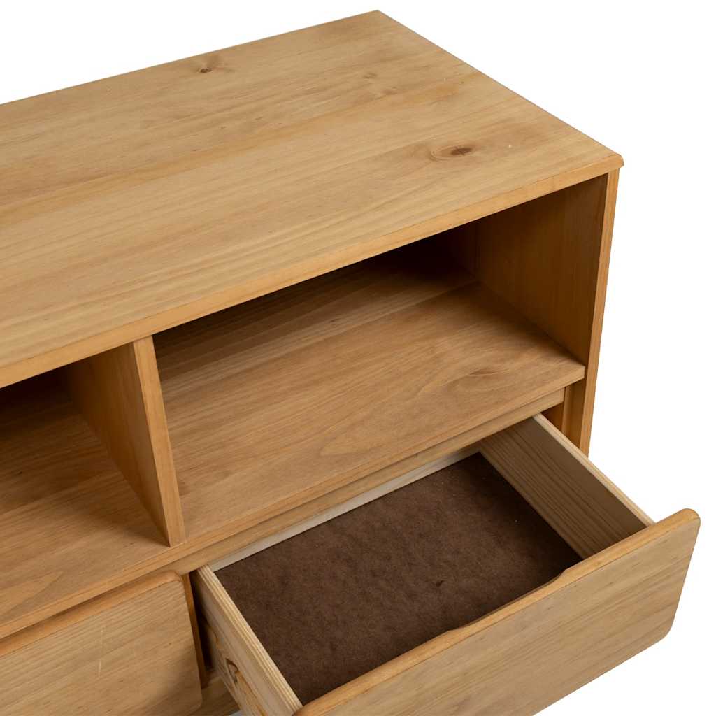 vidaXL TV Cabinet SAUDA Oak 99x43x55 cm Solid Wood Pine