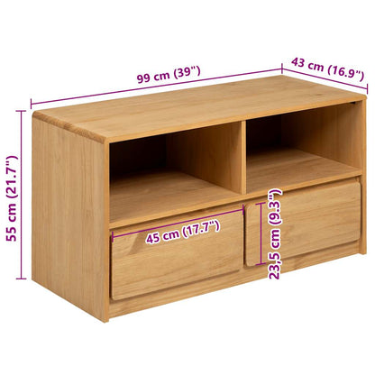 vidaXL TV Cabinet SAUDA Oak 99x43x55 cm Solid Wood Pine