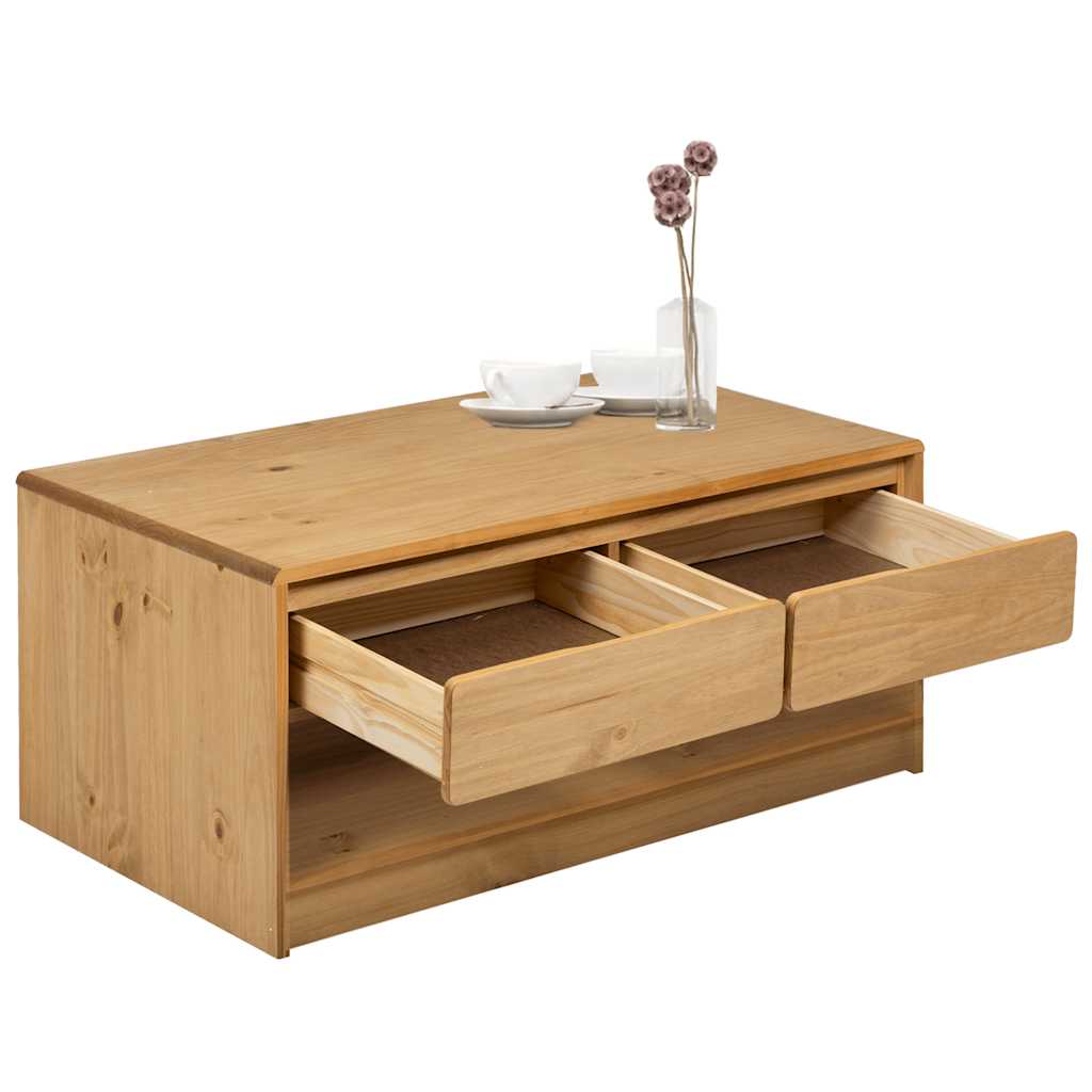 vidaXL Coffee Table "SAUDA" Oak 99x55x45 cm Solid Wood Pine