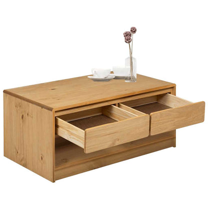 vidaXL Coffee Table "SAUDA" Oak 99x55x45 cm Solid Wood Pine