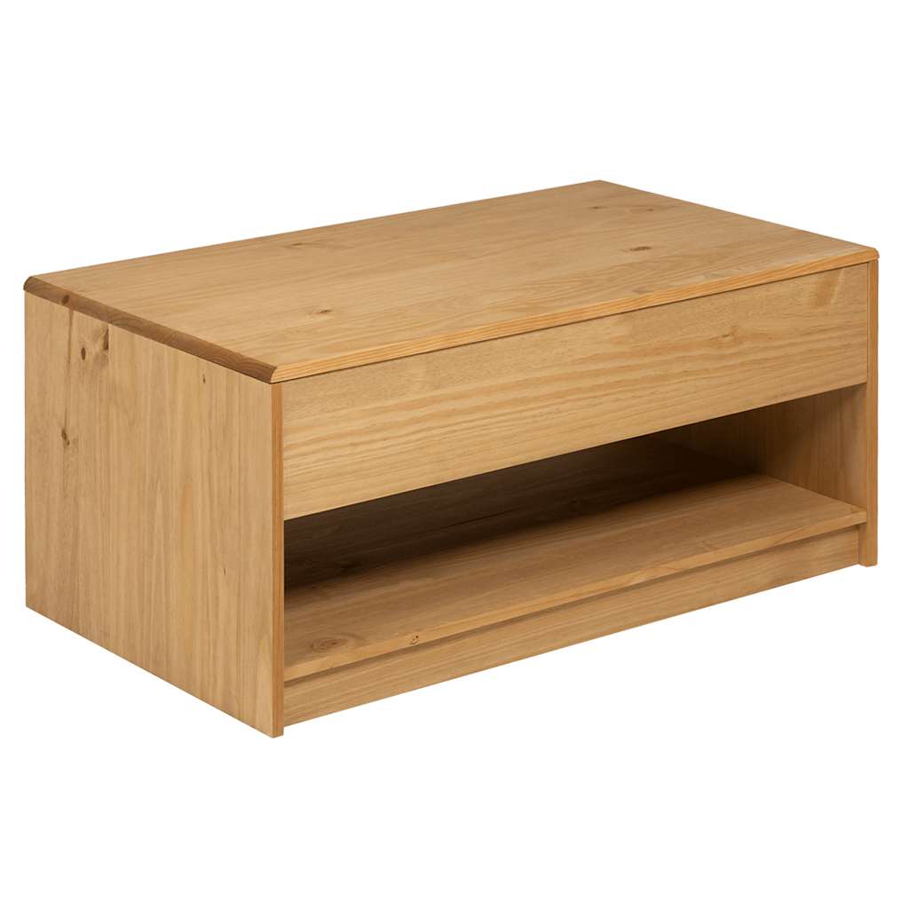 vidaXL Coffee Table "SAUDA" Oak 99x55x45 cm Solid Wood Pine