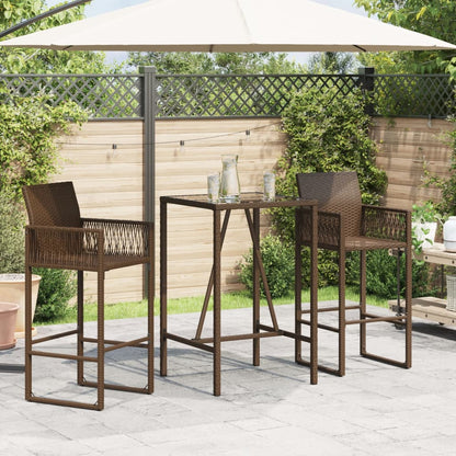 vidaXL Outdoor Bar Table Brown 70x70x110 cm Poly Rattan