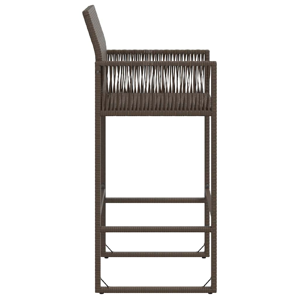 vidaXL Garden Bar Stools 2 pcs Brown Poly Rattan