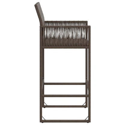 vidaXL Garden Bar Stools 2 pcs Brown Poly Rattan