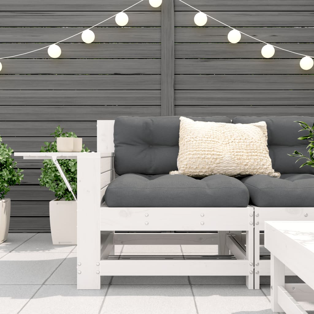 vidaXL Garden Sofa | White | Solid pine wood | Compact | Modular | Garden Sofa