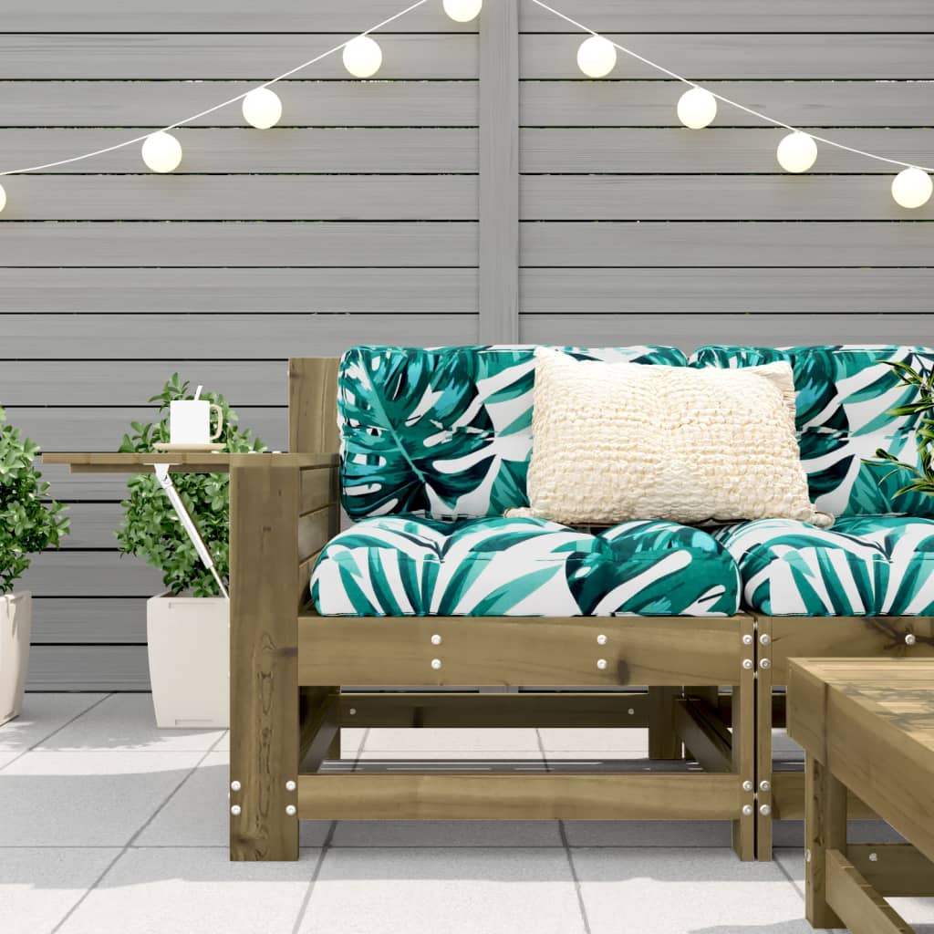 vidaXL Garden Sofa | Natural wood colour | Impregnated pine wood | Compact