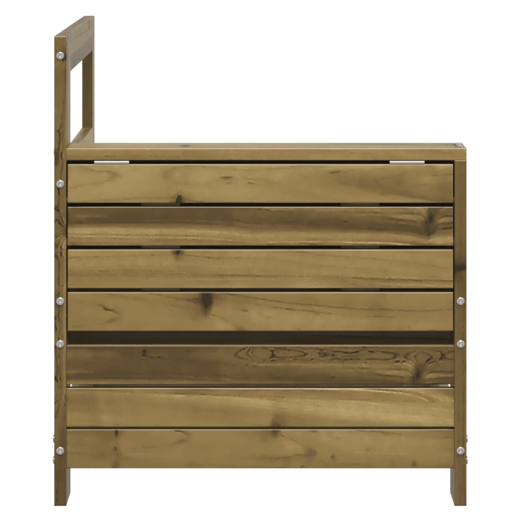vidaXL Garden Sofa | Natural wood colour | Impregnated pine wood | Compact
