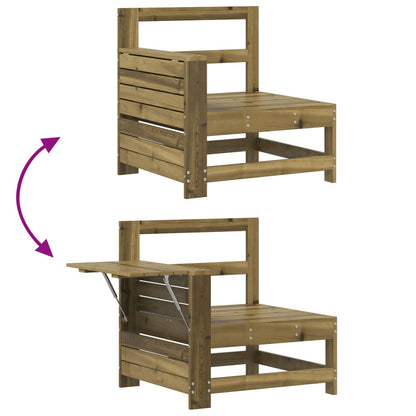 vidaXL Garden Sofa | Natural wood colour | Impregnated pine wood | Compact