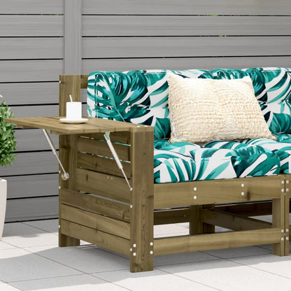 vidaXL Garden Sofa | Natural wood colour | Impregnated pine wood | Compact