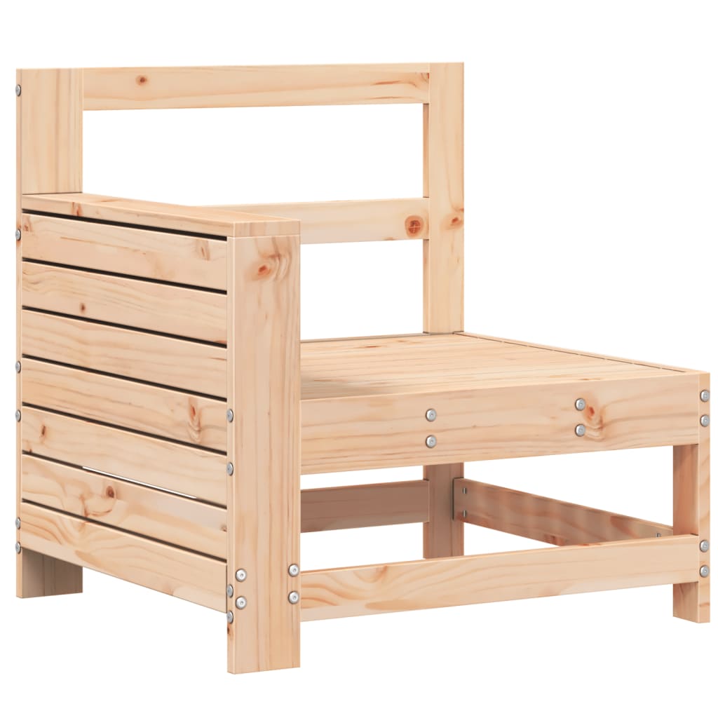 vidaXL Garden Sofa | Natural Pine | Solid Pine Wood | Single Seater | Modular