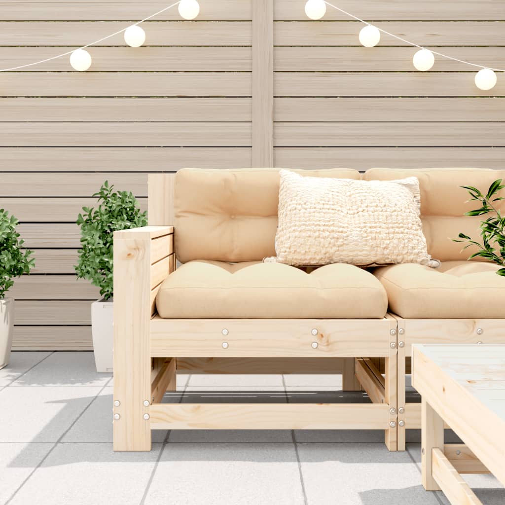 vidaXL Garden Sofa | Natural Pine | Solid Pine Wood | Single Seater | Modular