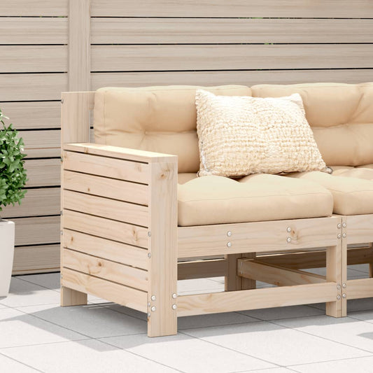 vidaXL Garden Sofa | Natural Pine | Solid Pine Wood | Single Seater | Modular