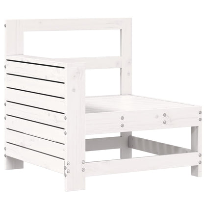 vidaXL Garden Sofa | White | Solid pine wood | Single | Modular | Garden Sofa