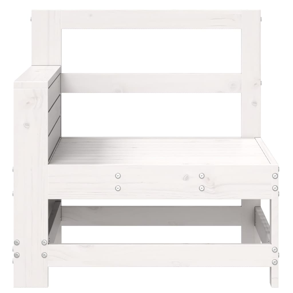 vidaXL Garden Sofa | White | Solid pine wood | Single | Modular | Garden Sofa