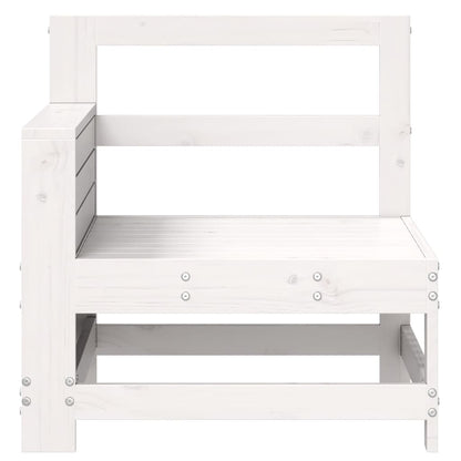 vidaXL Garden Sofa | White | Solid pine wood | Single | Modular | Garden Sofa