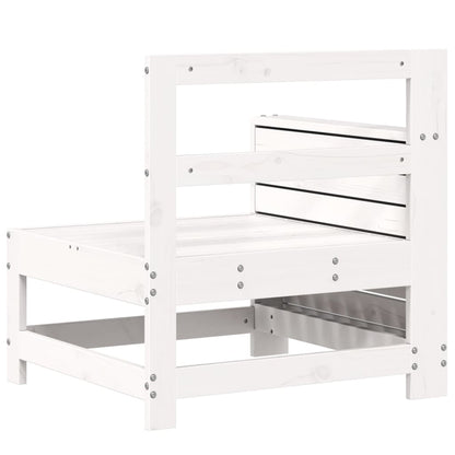 vidaXL Garden Sofa | White | Solid pine wood | Single | Modular | Garden Sofa
