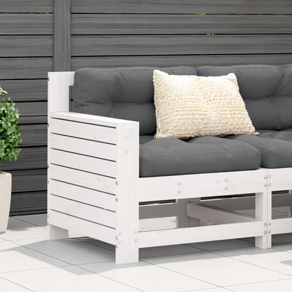 vidaXL Garden Sofa | White | Solid pine wood | Single | Modular | Garden Sofa
