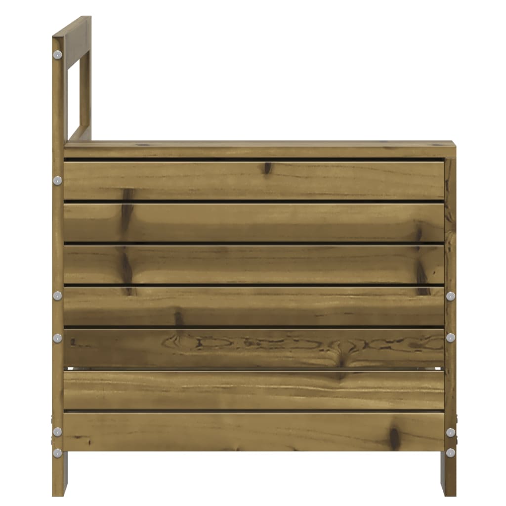 vidaXL Garden Armrest Sofa 69x62x70.5 cm Impregnated Wood Pine