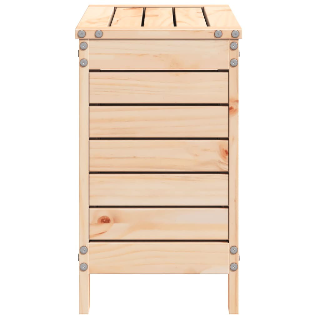 vidaXL Garden Footstool | Natural | Solid Pine Wood | 62x31.5x52 cm | Foldable