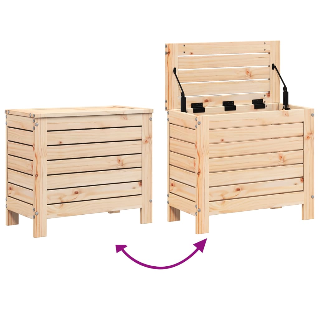 vidaXL Garden Footstool | Natural | Solid Pine Wood | 62x31.5x52 cm | Foldable