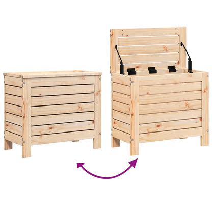 vidaXL Garden Footstool | Natural | Solid Pine Wood | 62x31.5x52 cm | Foldable