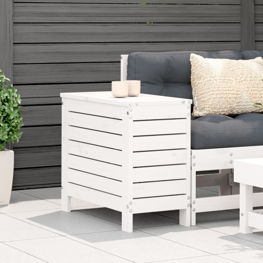 vidaXL Garden Footstool | White | Solid Pine Wood | Compact | Modular