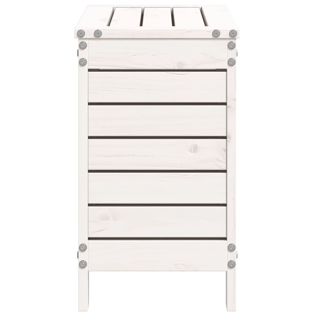 vidaXL Garden Footstool | White | Solid Pine Wood | Compact | Modular