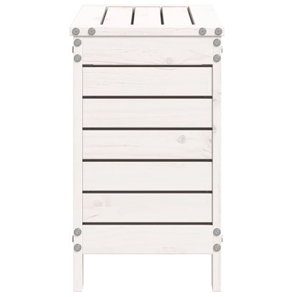 vidaXL Garden Footstool | White | Solid Pine Wood | Compact | Modular