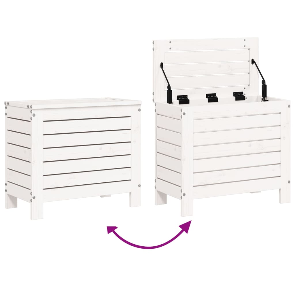 vidaXL Garden Footstool | White | Solid Pine Wood | Compact | Modular