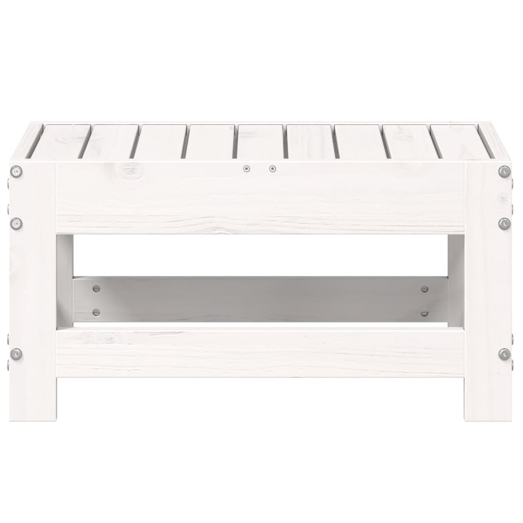 vidaXL Garden Footstool White 62x30x32 cm Solid Wood Pine