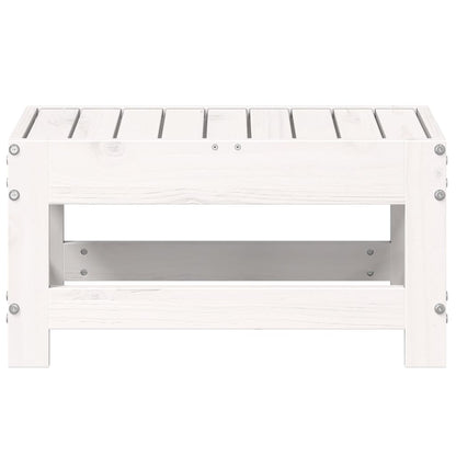 vidaXL Garden Footstool White 62x30x32 cm Solid Wood Pine