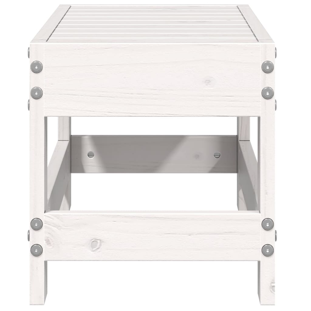 vidaXL Garden Footstool White 62x30x32 cm Solid Wood Pine