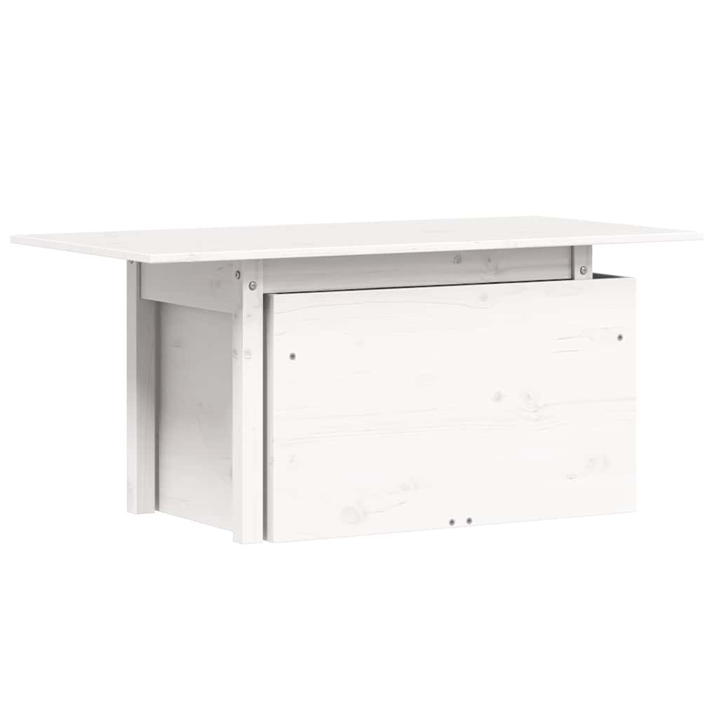vidaXL Garden Table White 100x50x75 cm Solid Wood Pine