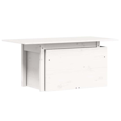 vidaXL Garden Table White 100x50x75 cm Solid Wood Pine