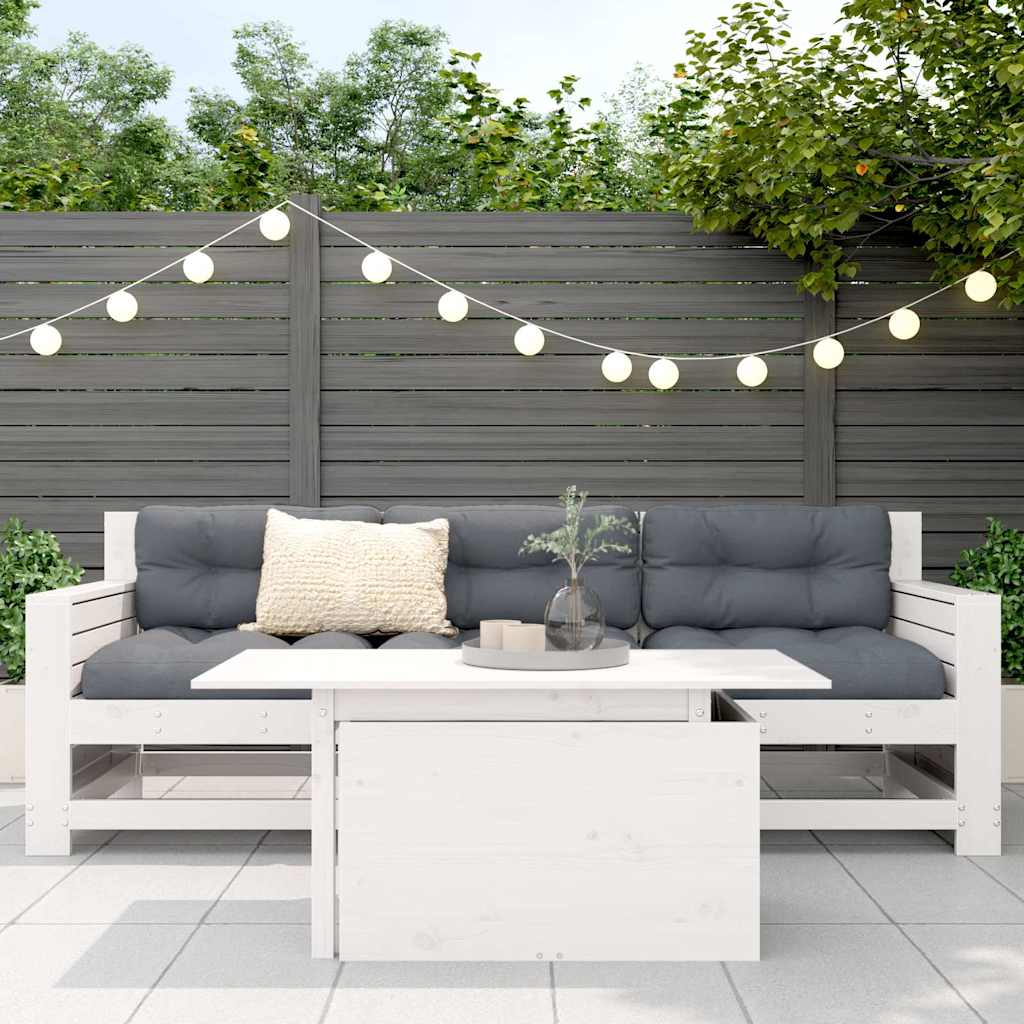 vidaXL Garden Table White 100x50x75 cm Solid Wood Pine