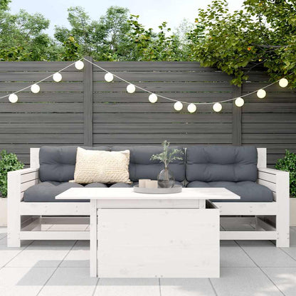vidaXL Garden Table White 100x50x75 cm Solid Wood Pine