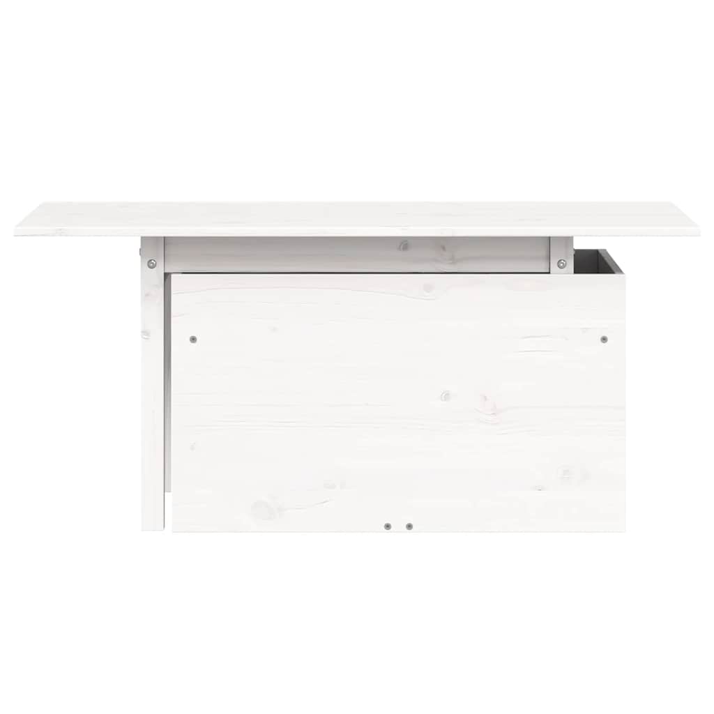 vidaXL Garden Table White 100x50x75 cm Solid Wood Pine