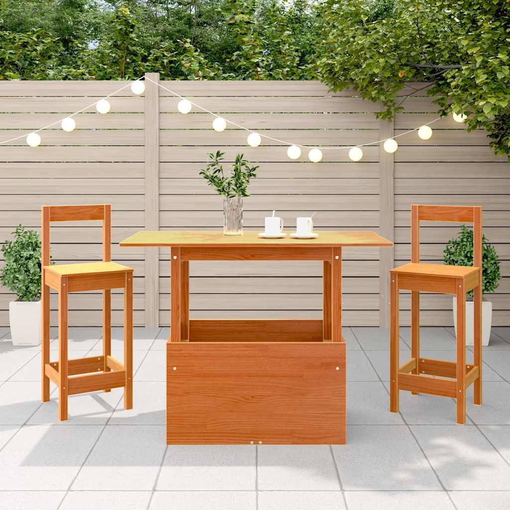 vidaXL Garden Table Wax Brown 100x50x75 cm Solid Wood Pine