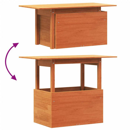 vidaXL Garden Table Wax Brown 100x50x75 cm Solid Wood Pine