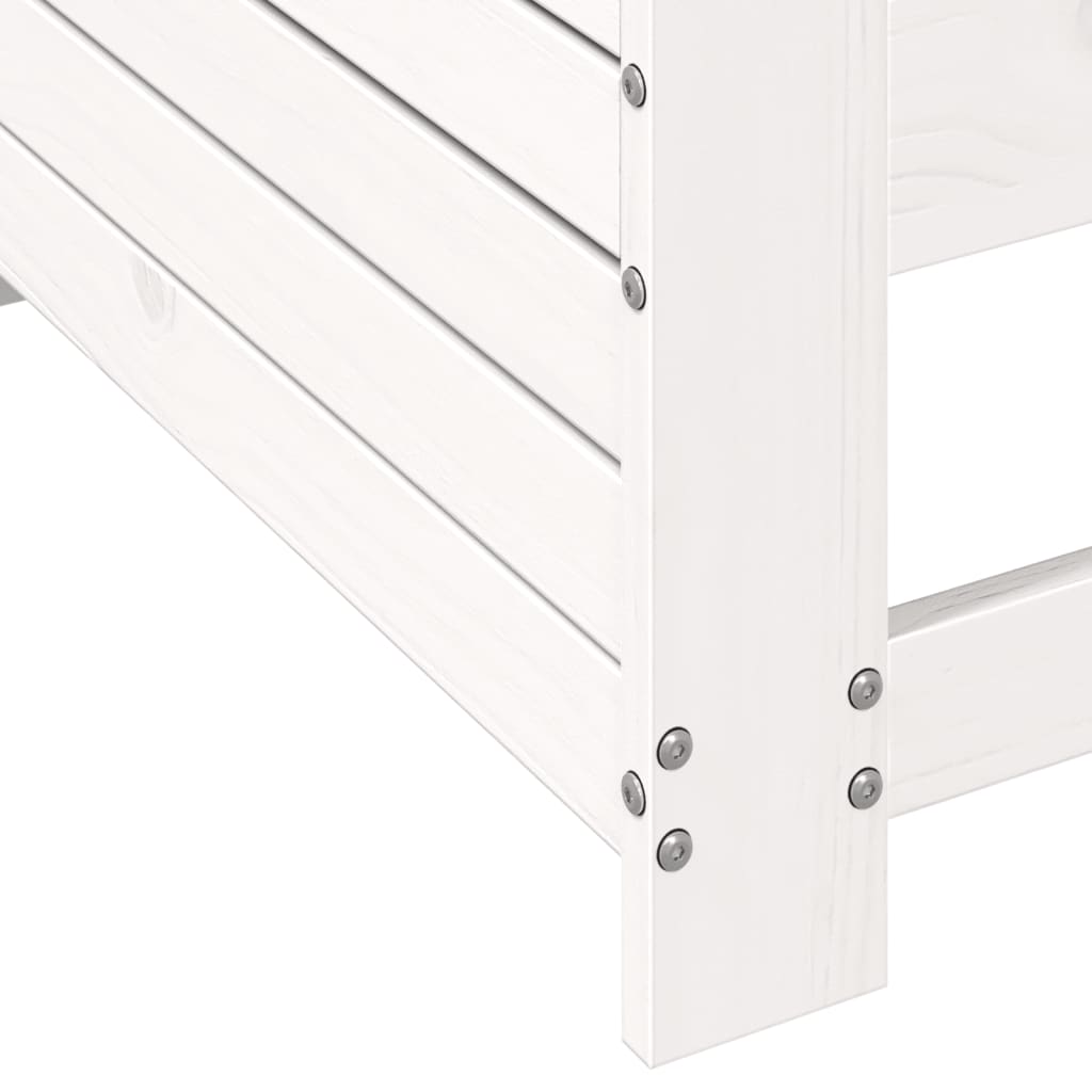 vidaXL Garden Armrest Sofa with Cushion White Solid Wood Pine