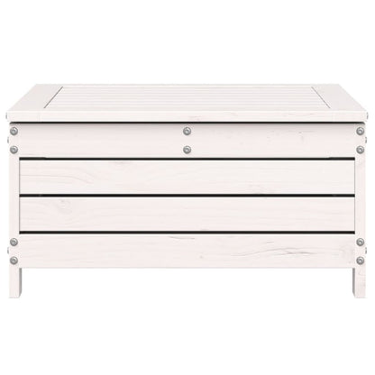 vidaXL Garden Footstool with Cushion White Solid Wood Pine