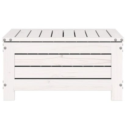 vidaXL Garden Footstool with Cushion White Solid Wood Pine