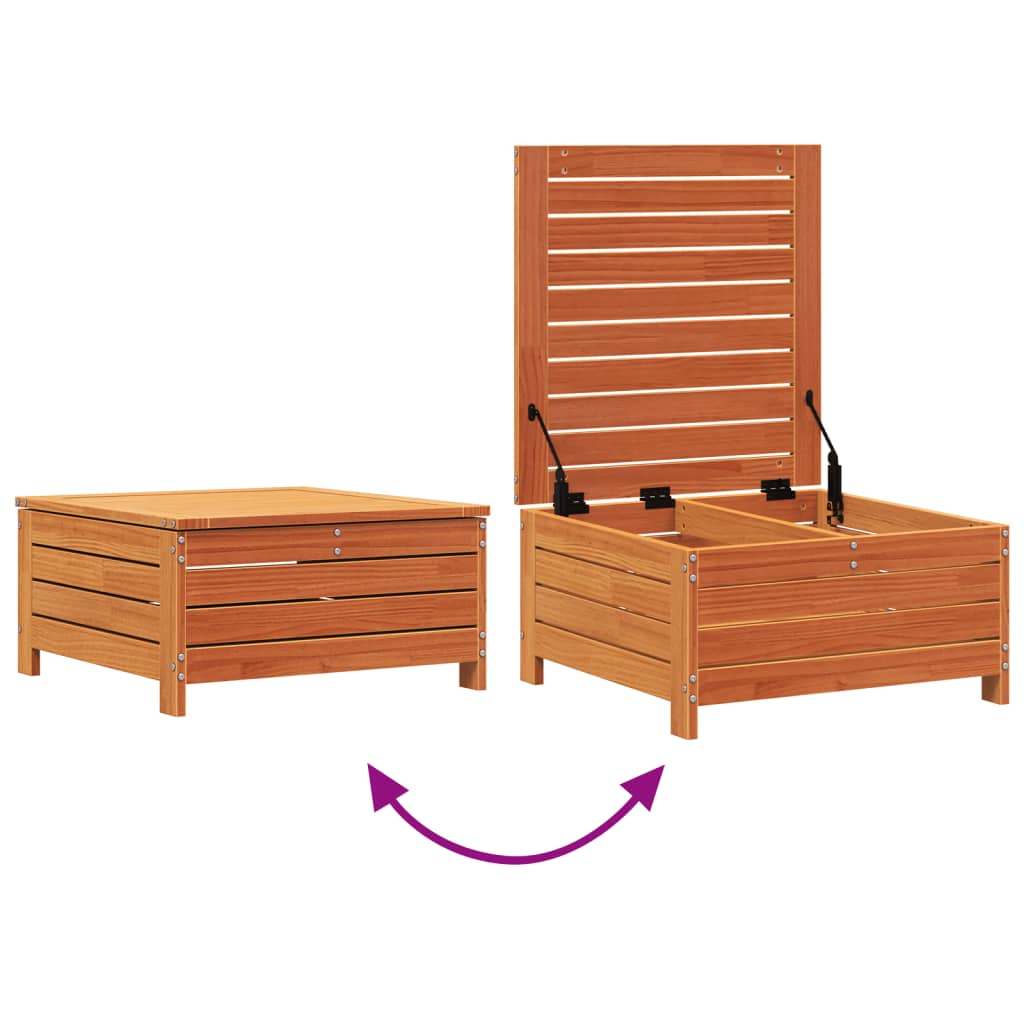 vidaXL Garden Footstool with Cushion Wax Brown Solid Wood Pine